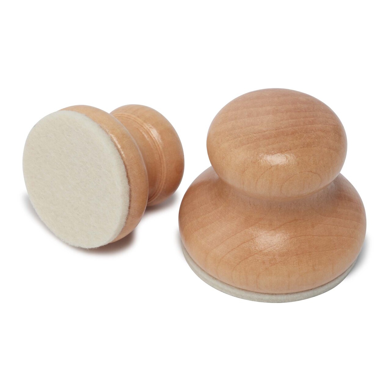 Creative Mark Hand-Held Printmaking Baren, Wooden Block Print Baren - Linocut Tools with Solid Wood Polished Domed Handle, Felt-Covered Base